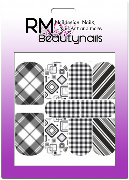 Nail Wrap Fullcover Sticker Retro Karo N547