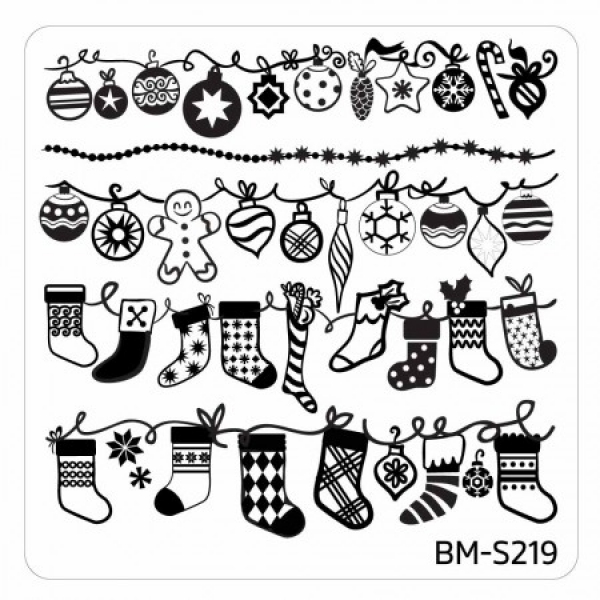 Bundel Monster Stamping Schablone BM-S219 Weihnachten X-Mas