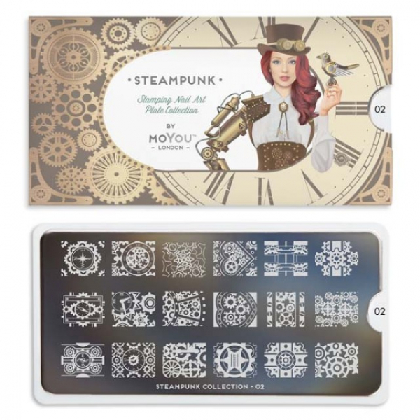 Moyou (eckig) Stamping Plate Schablone Steampunk 02