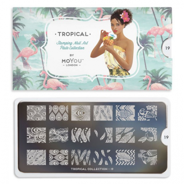 Moyou (eckig) Stamping Plate Schablone Tropical Collection 19