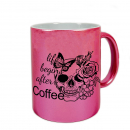 Kaffee Tasse mit kunstdruck pink Eule