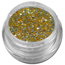 100 Strasssteine Gelb Gold rund 1,5mm