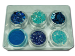 RM Glitter-Nailartset Blau