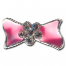 Charm Nagelschmuck Schleife Pink mit Strasssteinblume