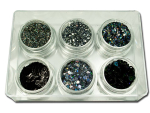 RM Glitter-Nailartset Schwarz