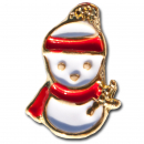 Charm Nagelschmuck Schneemann Weiß Gold Rot