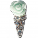 Charm Nagelschmuck Rose Mint mit Strasssteinstiel