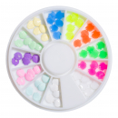 Mini Muscheln Charms Rondell - 12 Farben Neon - Pastell
