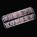 Strasssteine aus Glas Rosa Opal mit klaren Irisierenden Strasssteinen SS6 - SS20