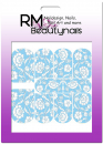Nail Wrap Fullcover Sticker Blumen Blau Weiß N353