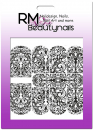 Nail Wrap Fullcover Sticker Black White Trible N621