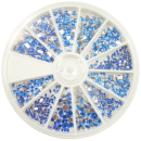 Strassstein Rondell Mix verschiedene Formen Blau