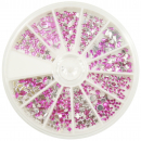 Strassstein Rondell Mix verschiedene Formen Pink